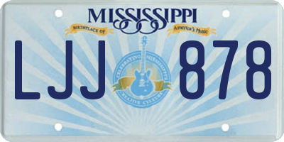 MS license plate LJJ878