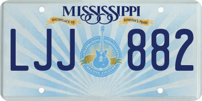 MS license plate LJJ882