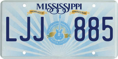 MS license plate LJJ885