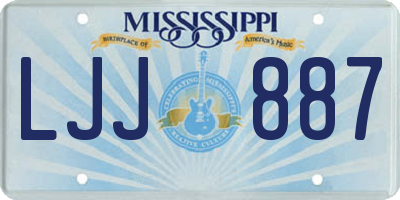 MS license plate LJJ887