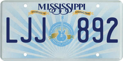 MS license plate LJJ892