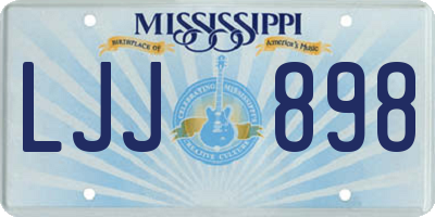 MS license plate LJJ898
