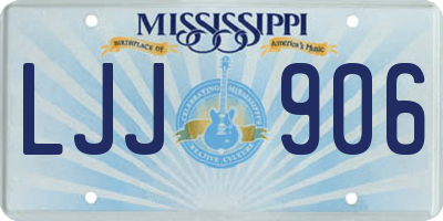 MS license plate LJJ906