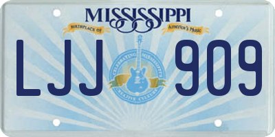 MS license plate LJJ909