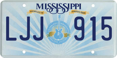 MS license plate LJJ915