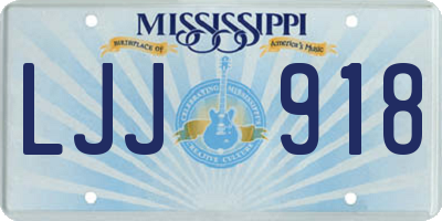 MS license plate LJJ918