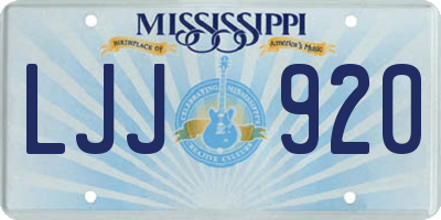 MS license plate LJJ920