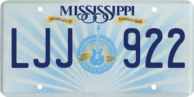 MS license plate LJJ922
