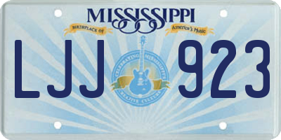 MS license plate LJJ923