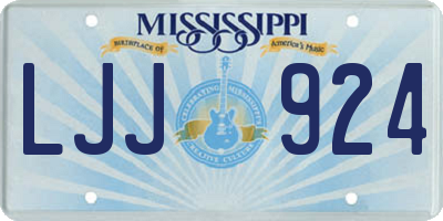 MS license plate LJJ924