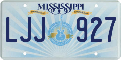 MS license plate LJJ927
