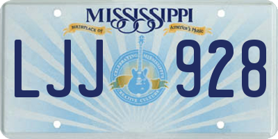 MS license plate LJJ928