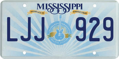 MS license plate LJJ929