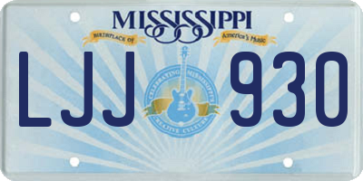 MS license plate LJJ930