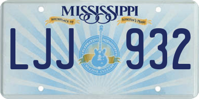MS license plate LJJ932