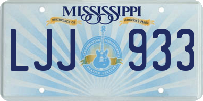 MS license plate LJJ933