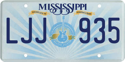MS license plate LJJ935