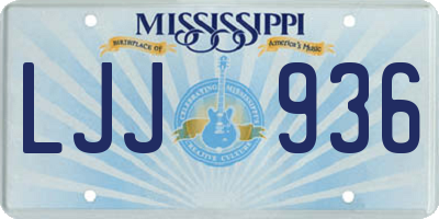 MS license plate LJJ936