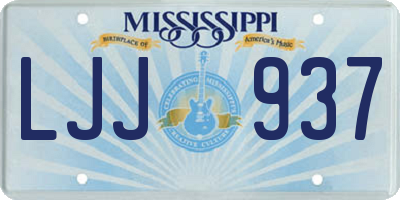 MS license plate LJJ937