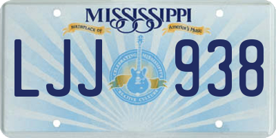 MS license plate LJJ938