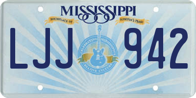 MS license plate LJJ942