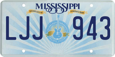 MS license plate LJJ943
