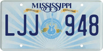 MS license plate LJJ948