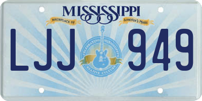 MS license plate LJJ949