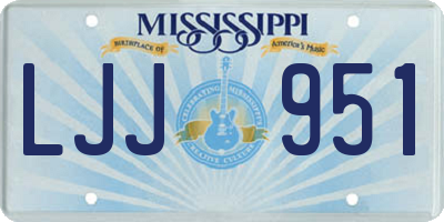 MS license plate LJJ951
