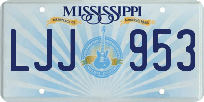 MS license plate LJJ953