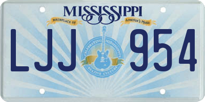 MS license plate LJJ954