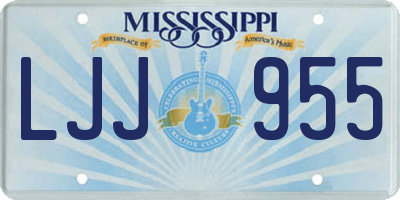 MS license plate LJJ955