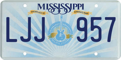 MS license plate LJJ957