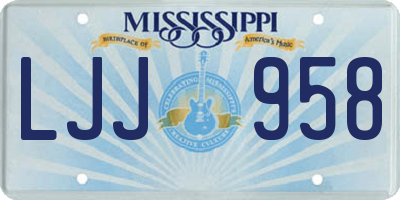 MS license plate LJJ958