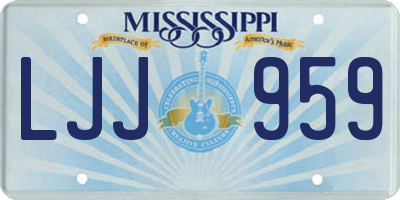 MS license plate LJJ959