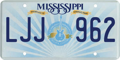 MS license plate LJJ962