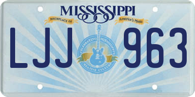 MS license plate LJJ963