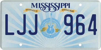 MS license plate LJJ964