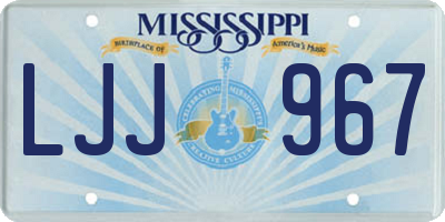 MS license plate LJJ967