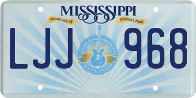 MS license plate LJJ968