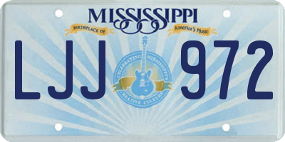 MS license plate LJJ972