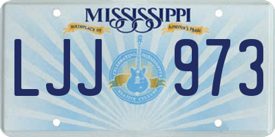 MS license plate LJJ973