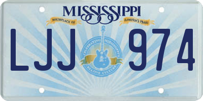 MS license plate LJJ974