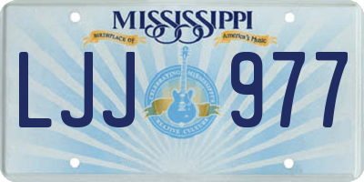 MS license plate LJJ977
