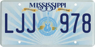 MS license plate LJJ978