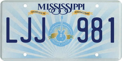 MS license plate LJJ981