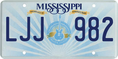 MS license plate LJJ982