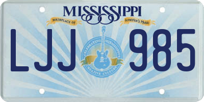 MS license plate LJJ985