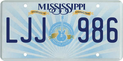 MS license plate LJJ986