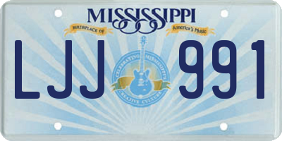 MS license plate LJJ991